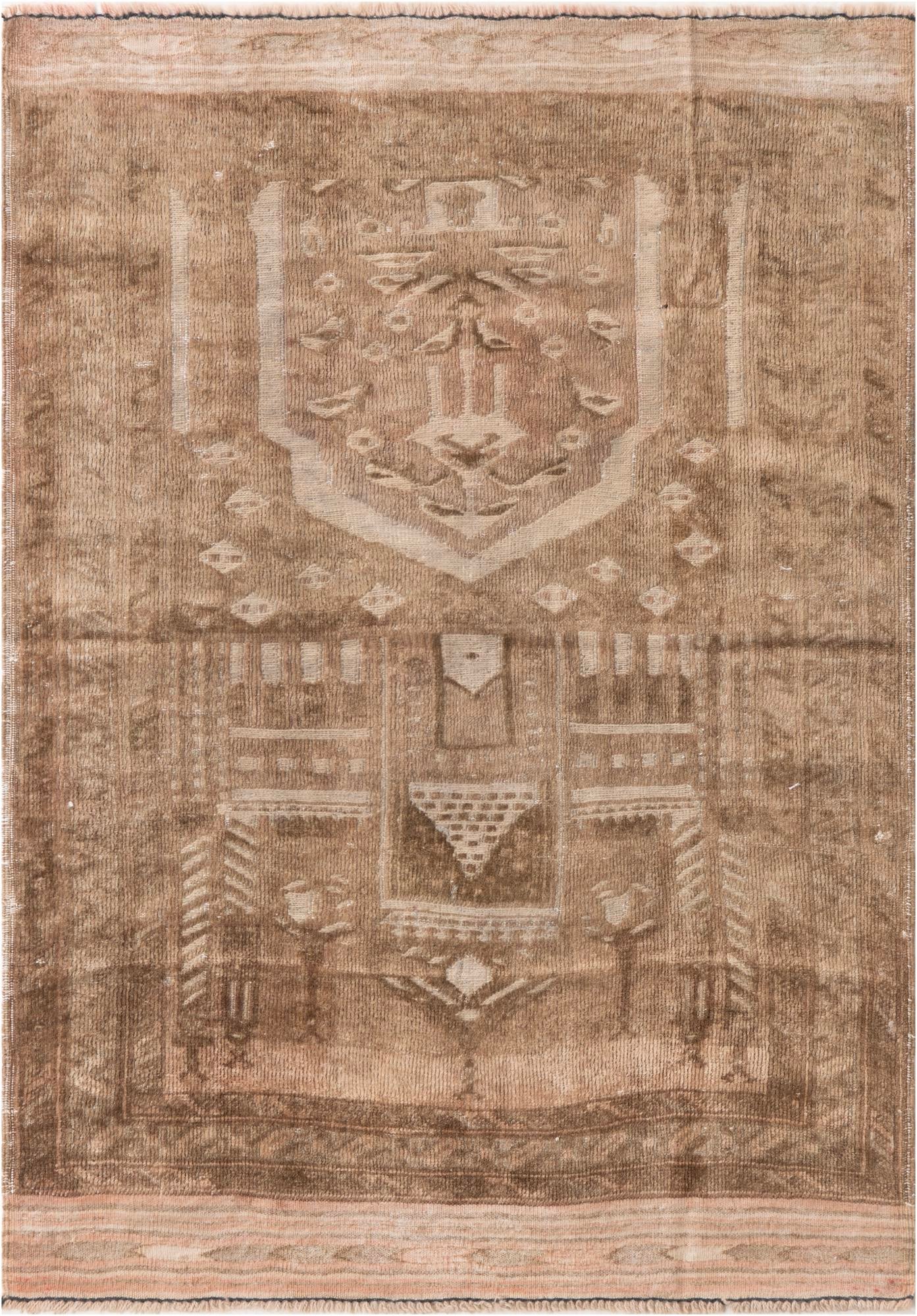3' 1 x 4' 3 Hand Knotted Ultra Vintage Persian Wool Rug