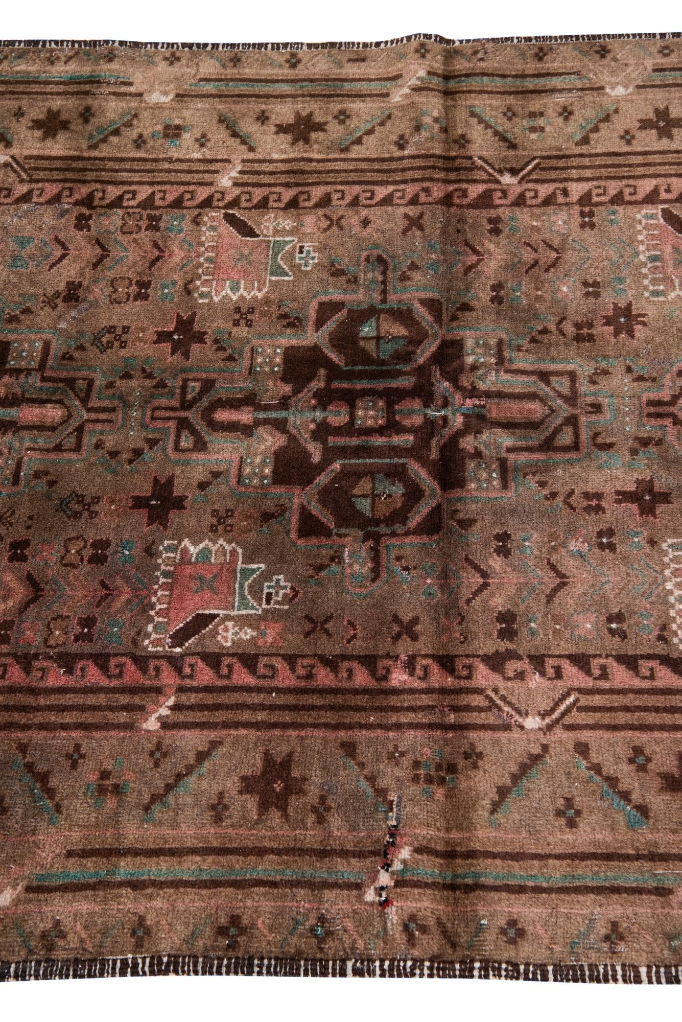 3' 10 x 6' 2 Hand Knotted Ultra Vintage Persian Wool Rug
