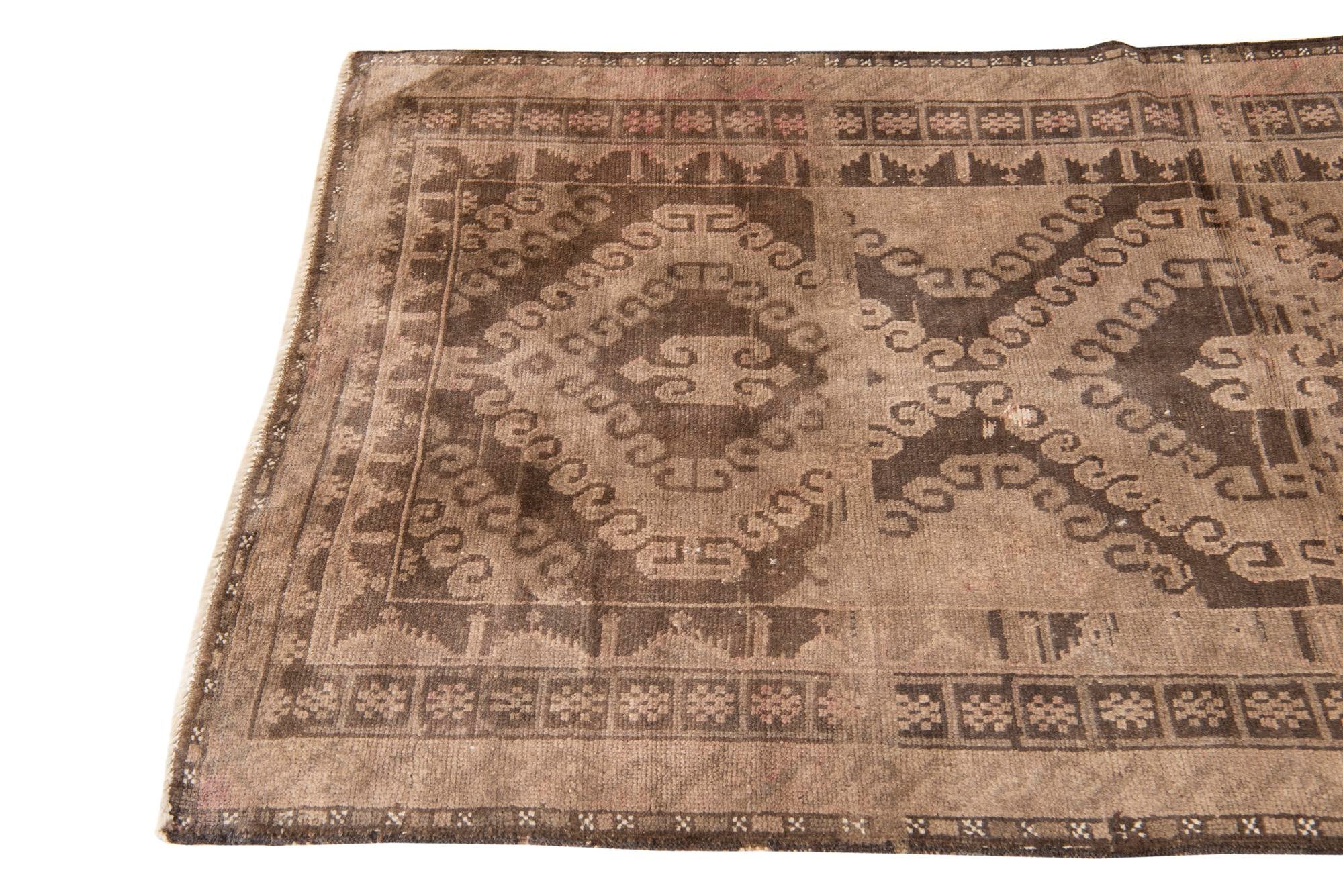 3' 7 x 6' 2 Hand Knotted Ultra Vintage Persian Wool Rug