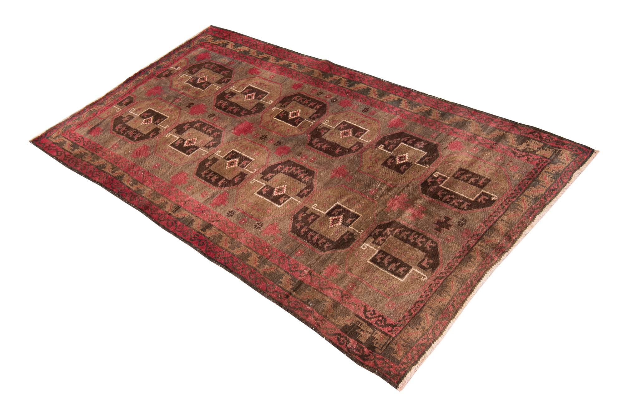 3' 7 x 6' 3 Hand Knotted Ultra Vintage Persian Wool Rug
