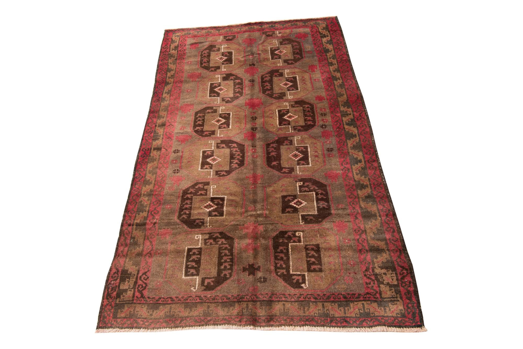 3' 7 x 6' 3 Hand Knotted Ultra Vintage Persian Wool Rug