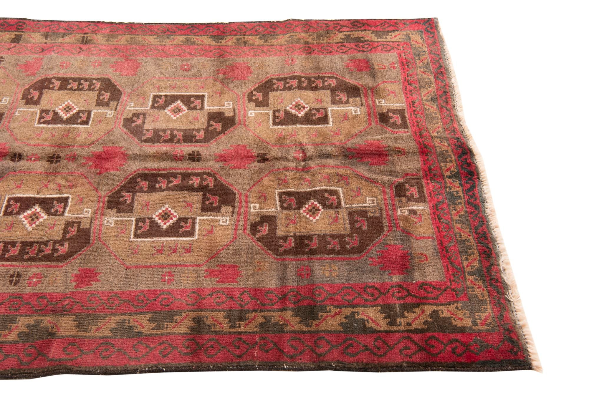 3' 7 x 6' 3 Hand Knotted Ultra Vintage Persian Wool Rug