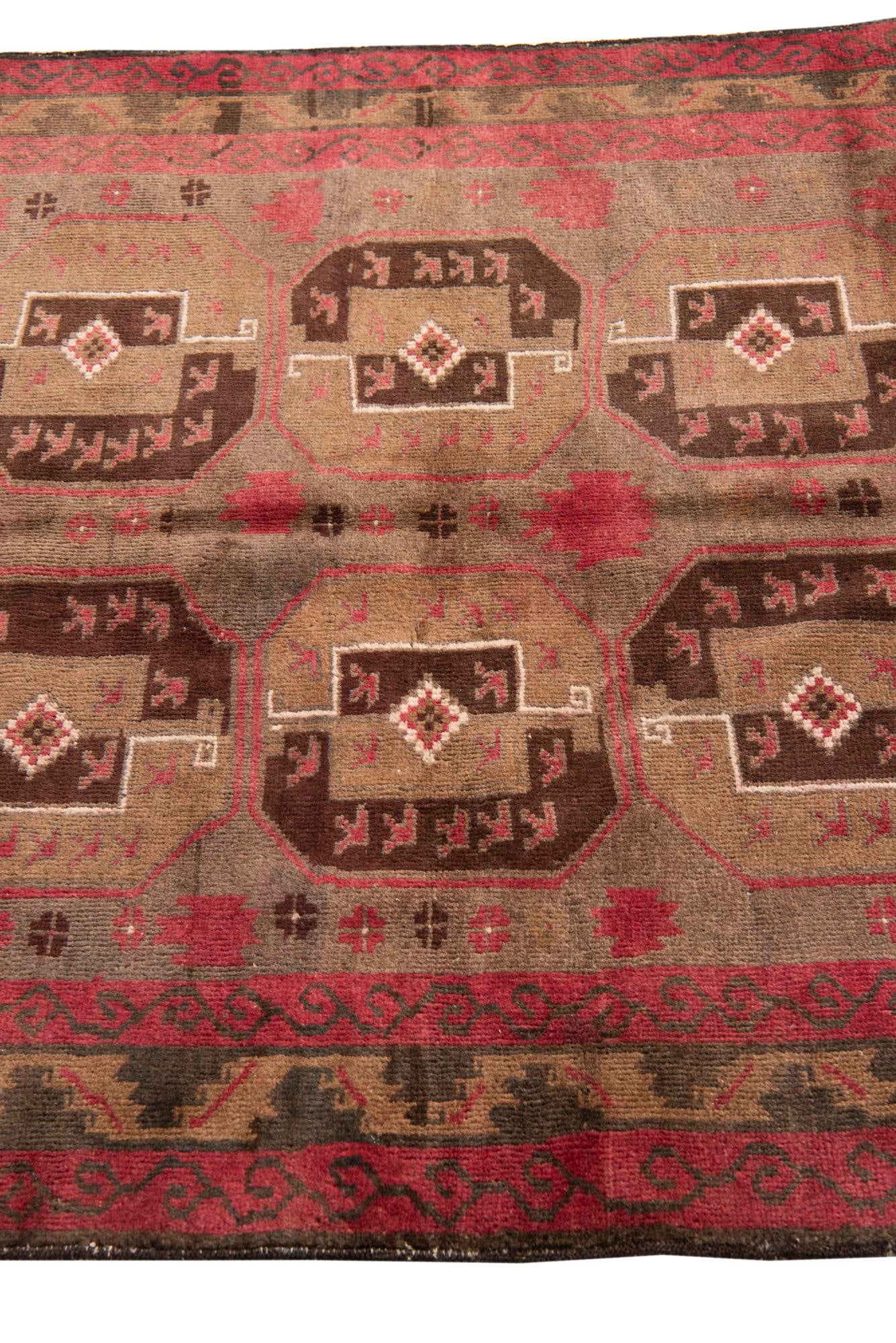 3' 7 x 6' 3 Hand Knotted Ultra Vintage Persian Wool Rug