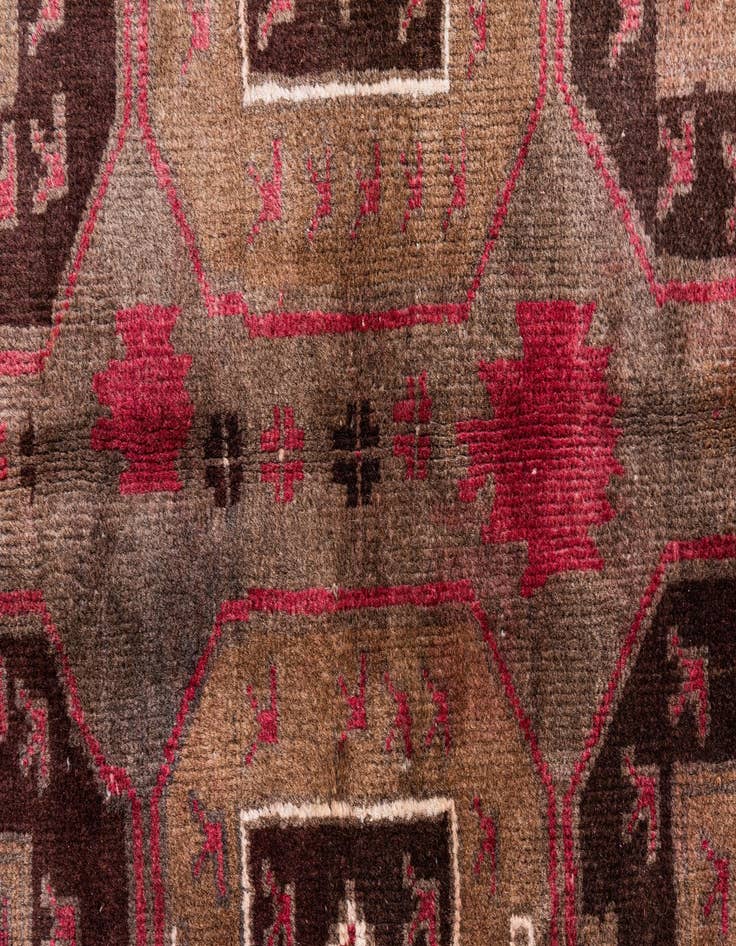 Detail image of 3' 7 x 6' 3  Hand Knotted Ultra Vintage Persian Wool Rug