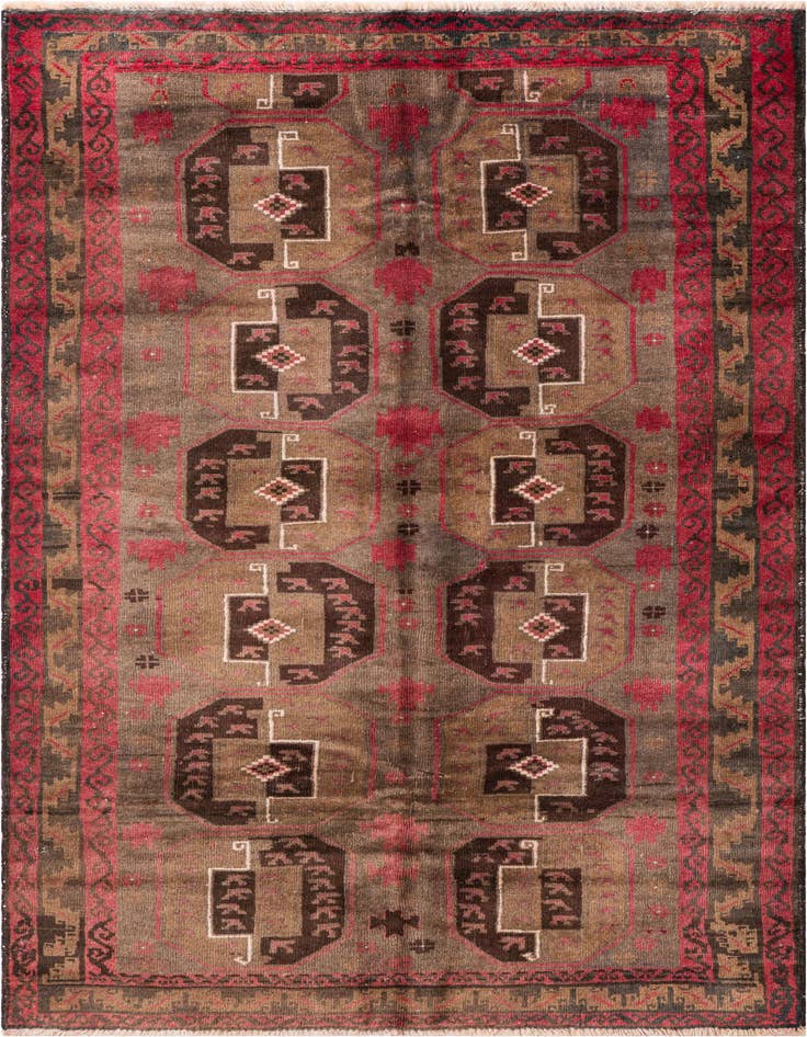 Detail image of 3' 7 x 6' 3 Hand Knotted Ultra Vintage Persian Wool Rug