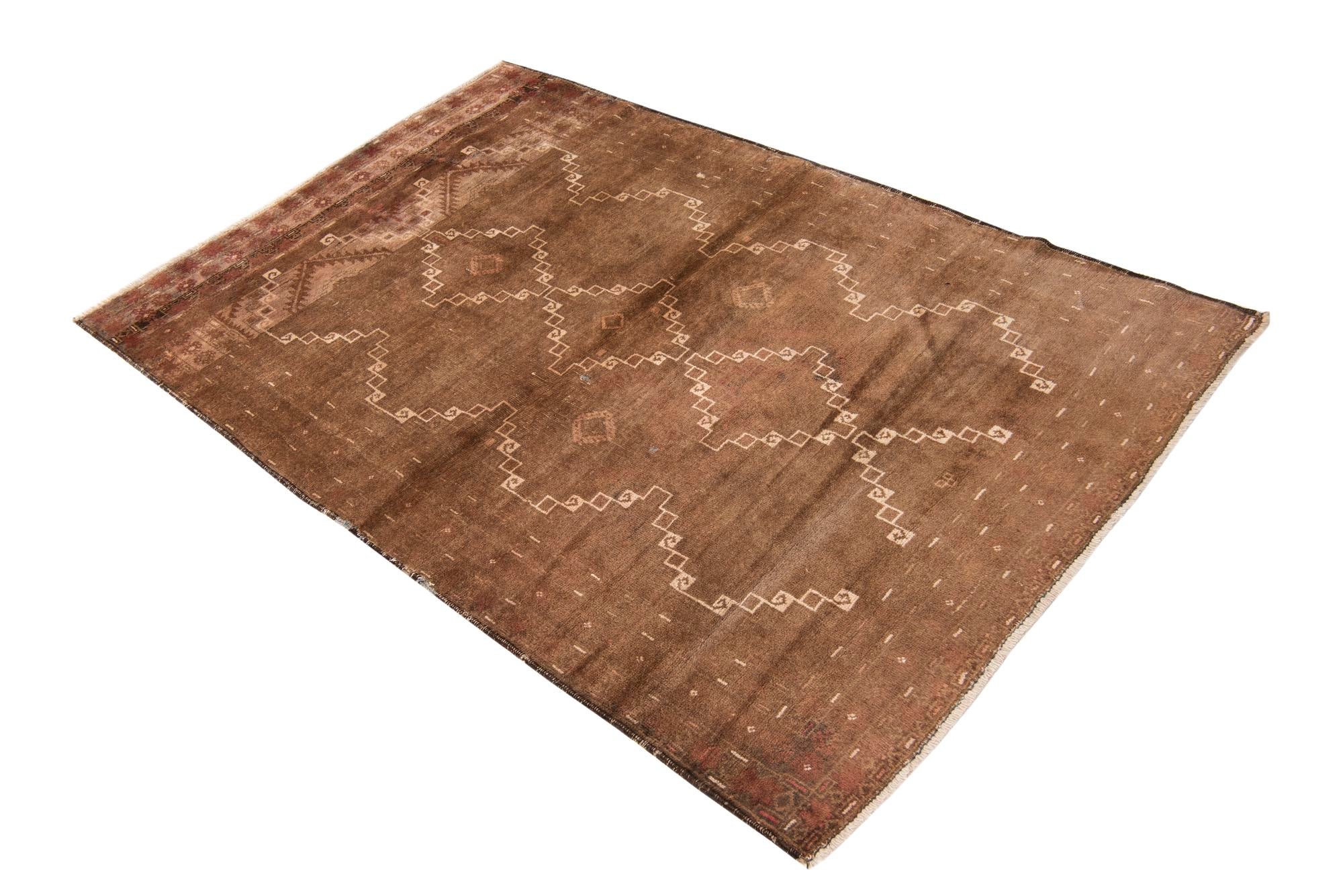 3' 8 x 5' 8 Hand Knotted Ultra Vintage Persian Wool Rug