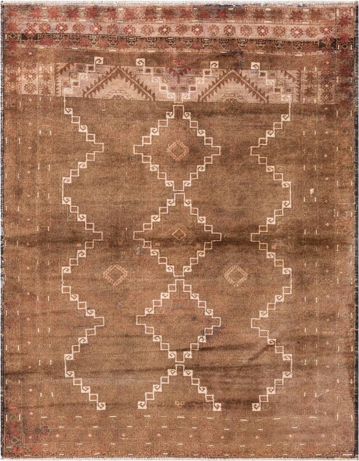 Detail image of 3' 8 x 5' 8 Hand Knotted Ultra Vintage Persian Wool Rug