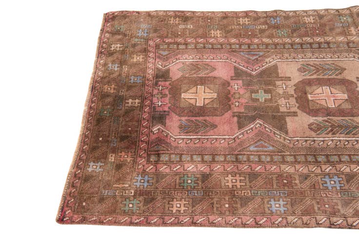 Detailansicht von 110cm x 195cm Handgeknüpft Ultra Vintage Persisch Wolle Teppich