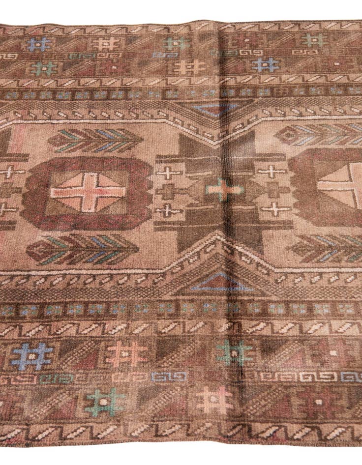 Detail image of 3' 7 x 6' 4  Hand Knotted Ultra Vintage Persian Wool Rug