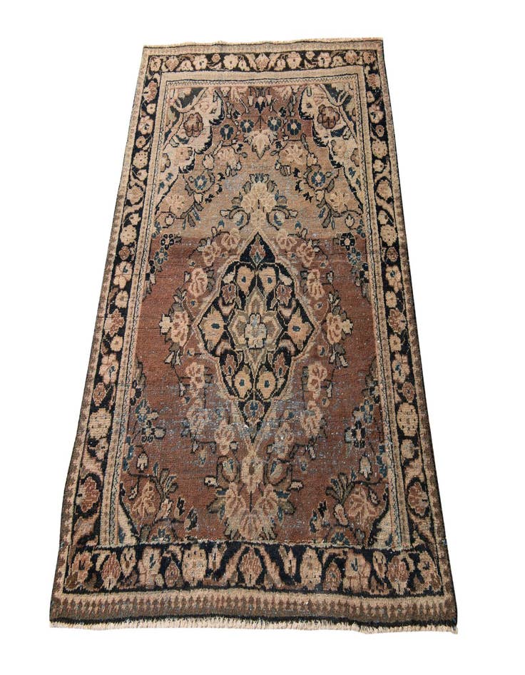 Detail image of 4' 2 x 5' 5  Hand Knotted Ultra Vintage Persian Wool Rug