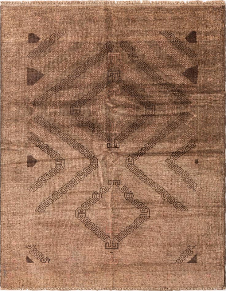 Detail image of 3' 9 x 6' 2 Hand Knotted Ultra Vintage Persian Wool Rug