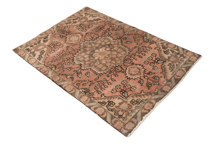 Detail image of 3' 1 x 4' 5 Hand Knotted Ultra Vintage Persian Wool Rug