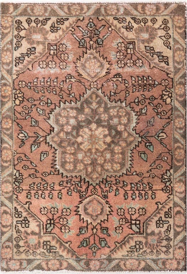Detail image of 3' 1 x 4' 5 Hand Knotted Ultra Vintage Persian Wool Rug