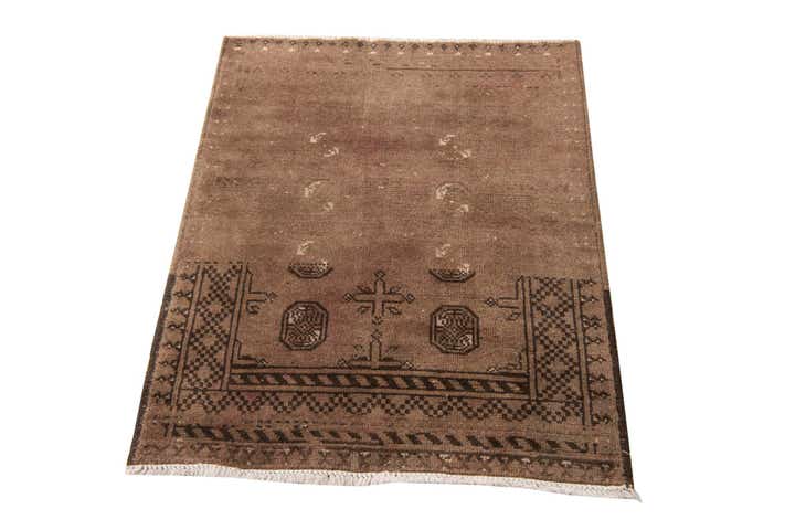 80cm x 105cm Handgeknüpft Ultra Vintage Persisch Wolle Teppich