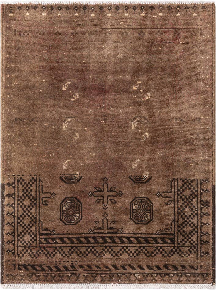 Detailansicht von 80cm x 105cm Handgeknüpft Ultra Vintage Persisch Wolle Teppich
