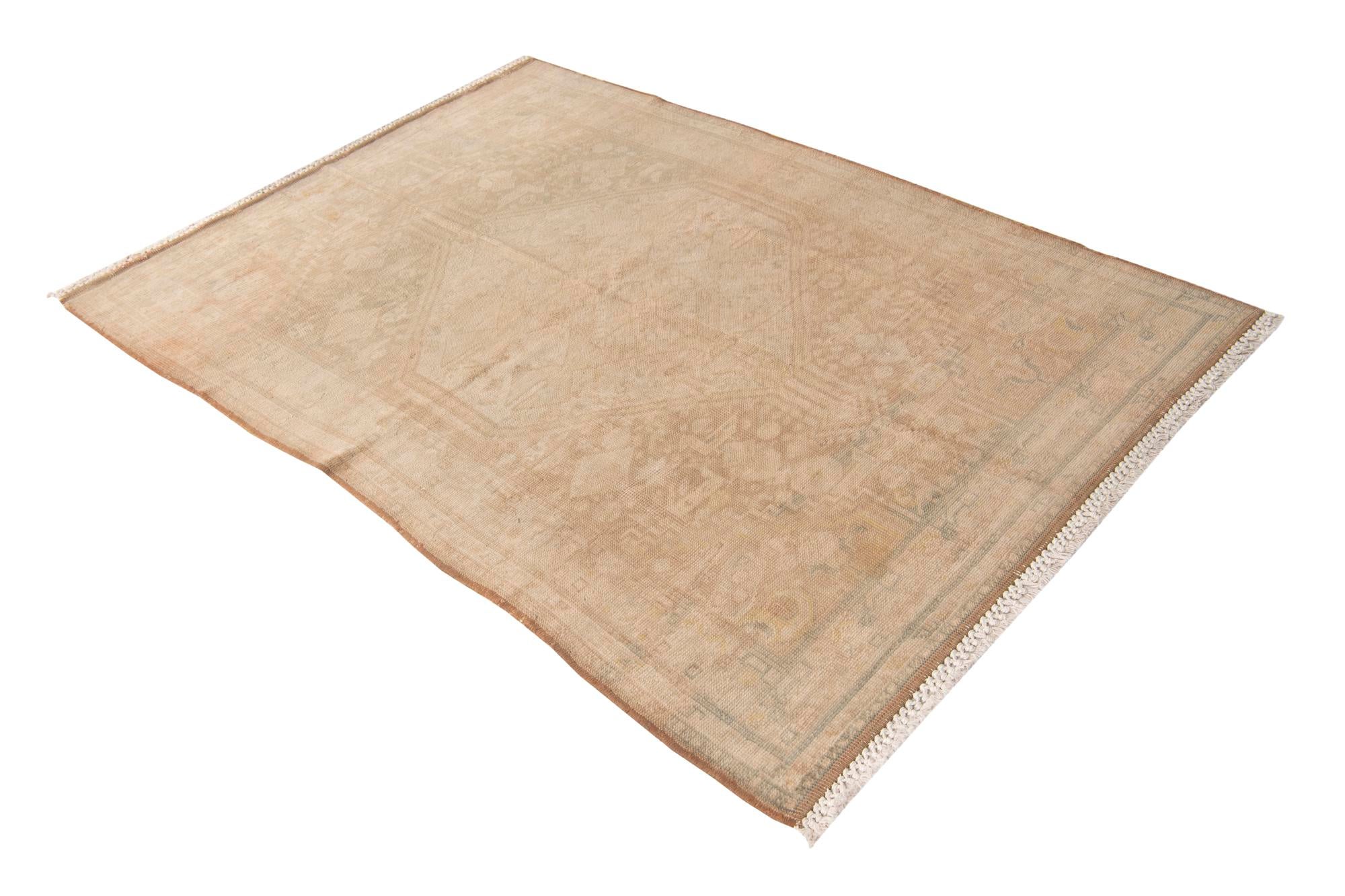 4' 3 x 6' 2 Hand Knotted Ultra Vintage Persian Wool Rug