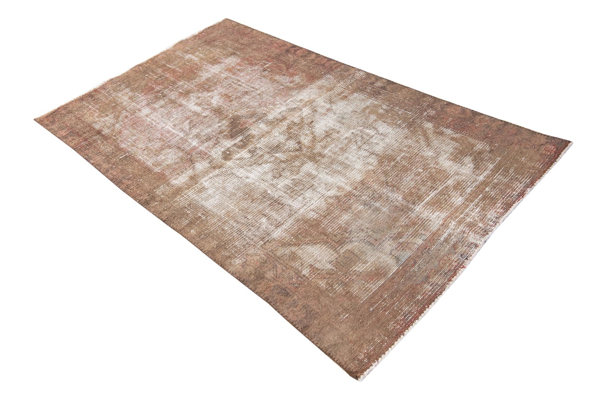 4' x 6' 6 Hand Knotted Ultra Vintage Persian Wool Rug