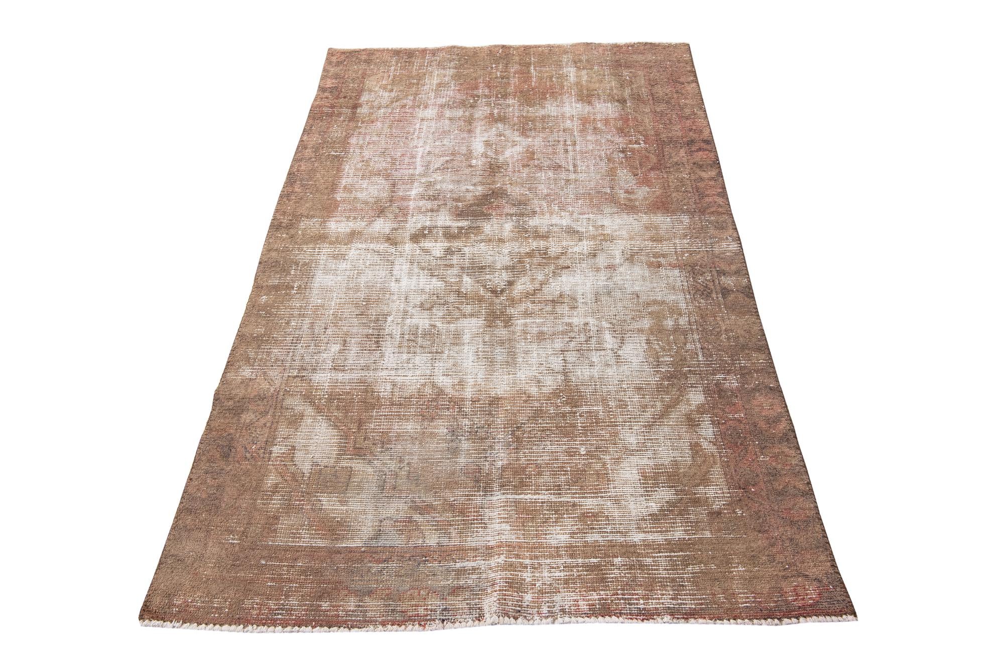 4' x 6' 6 Hand Knotted Ultra Vintage Persian Wool Rug