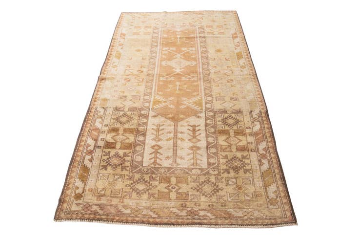 Detail image of 4' 1 x 7' 3 Hand Knotted Ultra Vintage Persian Wool Rug