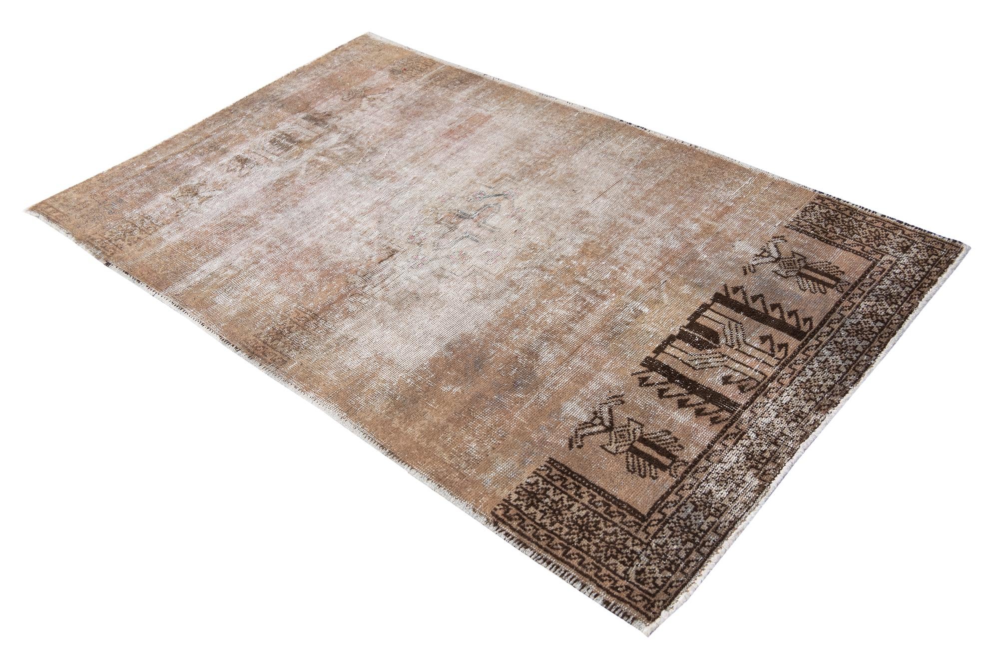 4' 1 x 6' 4 Hand Knotted Ultra Vintage Persian Wool Rug