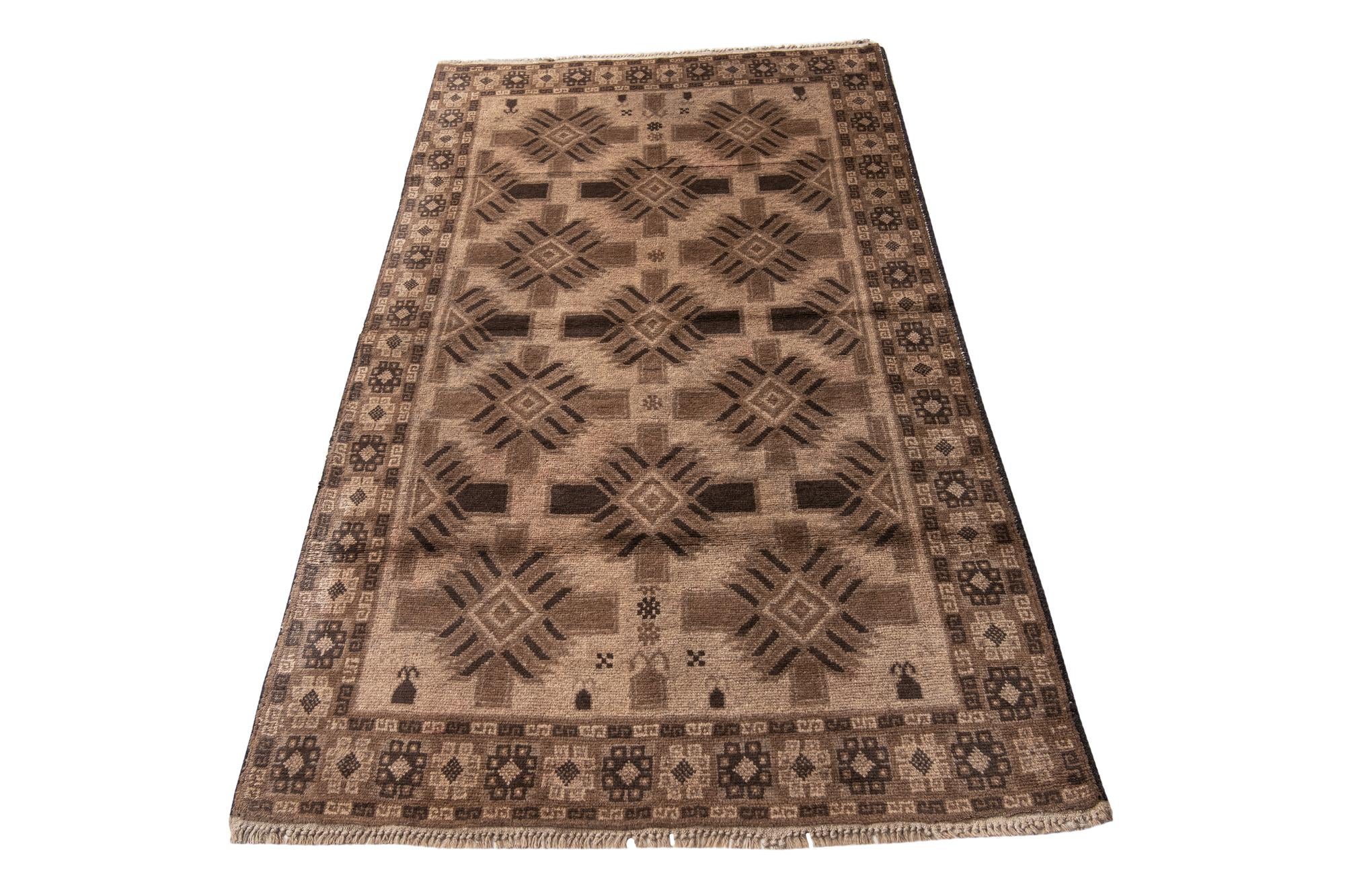 3' 7 x 6' 3 Hand Knotted Ultra Vintage Persian Wool Rug