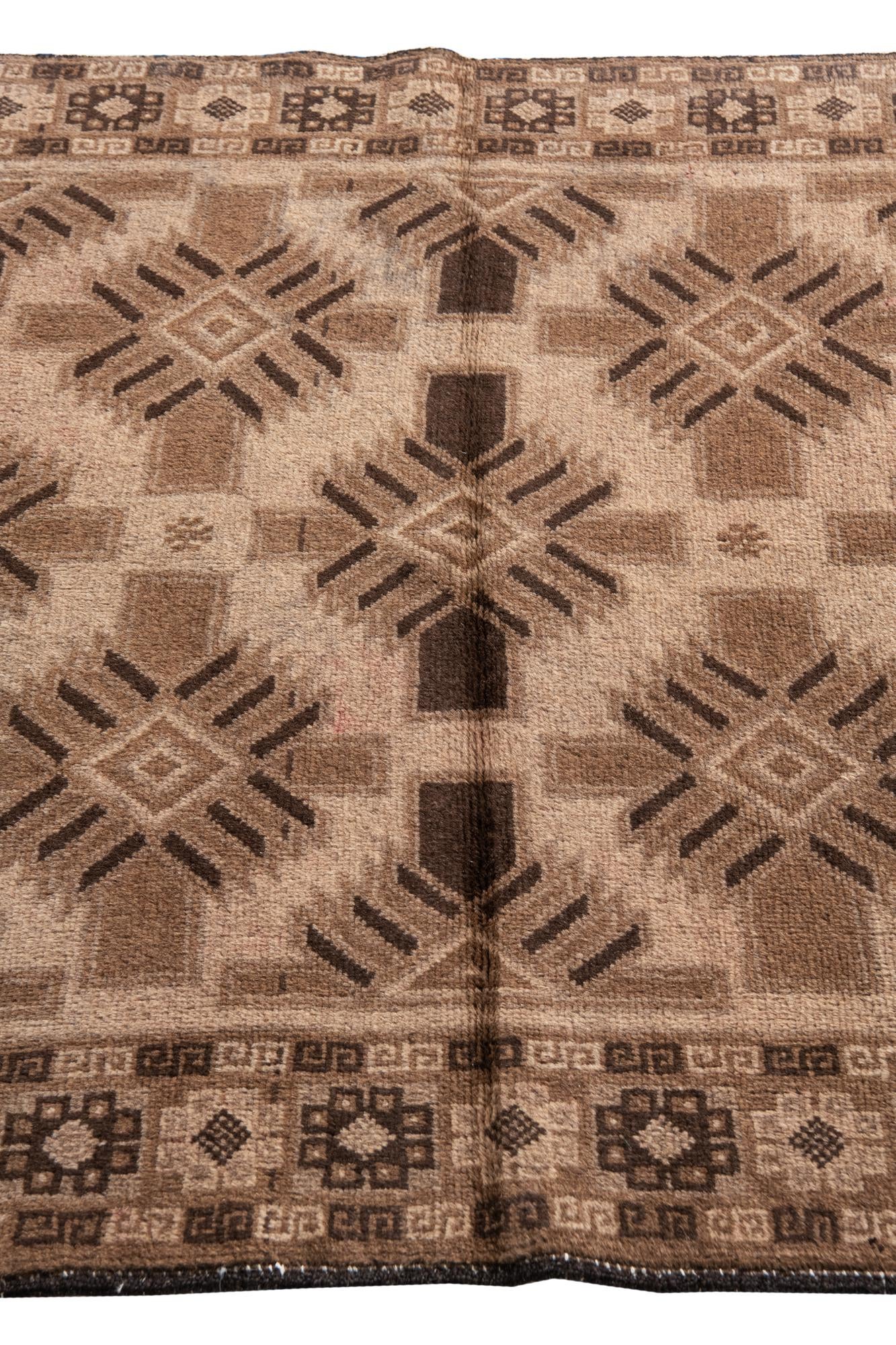 3' 7 x 6' 3 Hand Knotted Ultra Vintage Persian Wool Rug