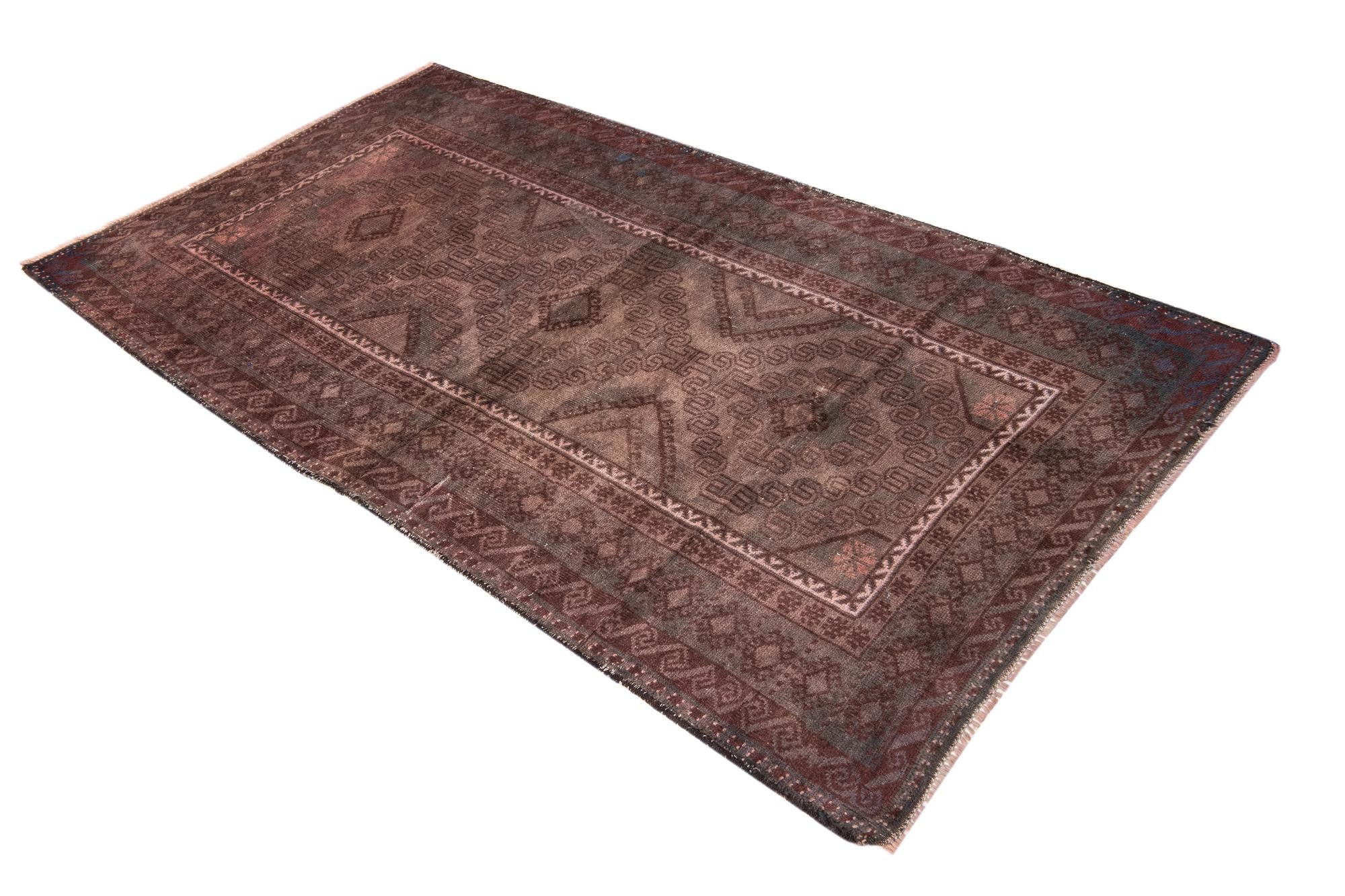 3' 7 x 6' 6 Hand Knotted Ultra Vintage Persian Wool Rug