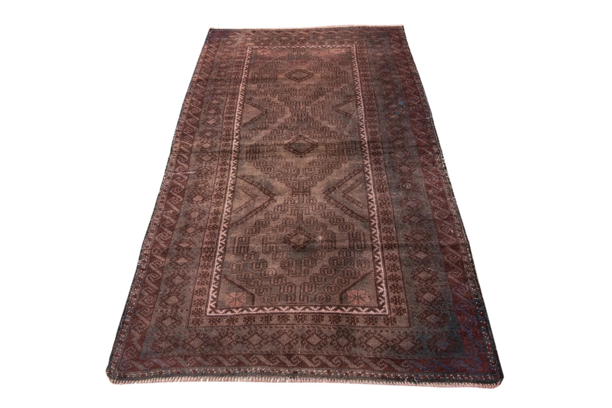 3' 7 x 6' 6 Hand Knotted Ultra Vintage Persian Wool Rug