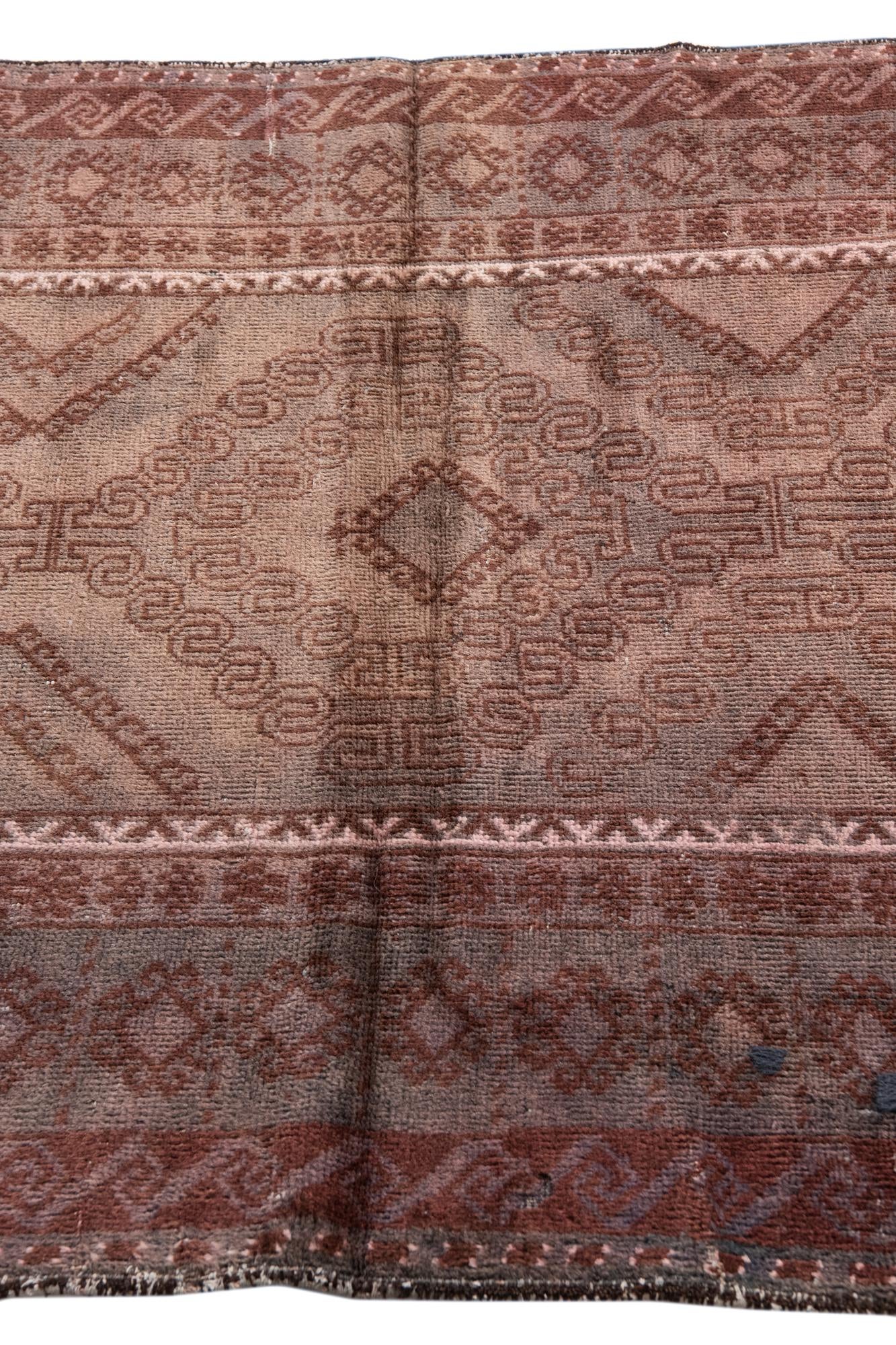 3' 7 x 6' 6 Hand Knotted Ultra Vintage Persian Wool Rug