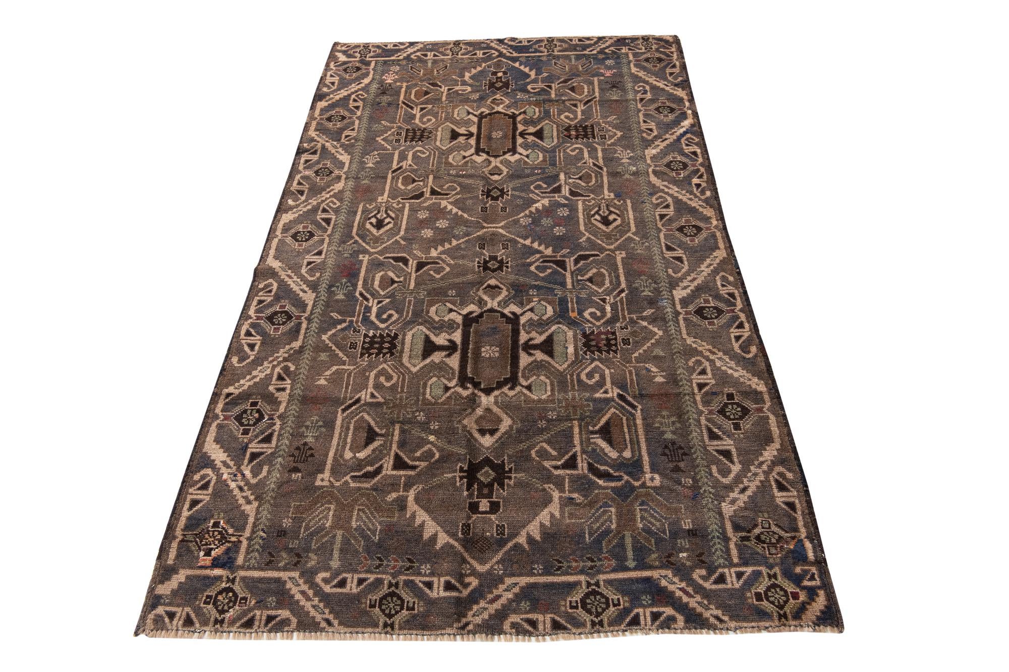 3' 9 x 6' 7 Hand Knotted Ultra Vintage Persian Wool Rug