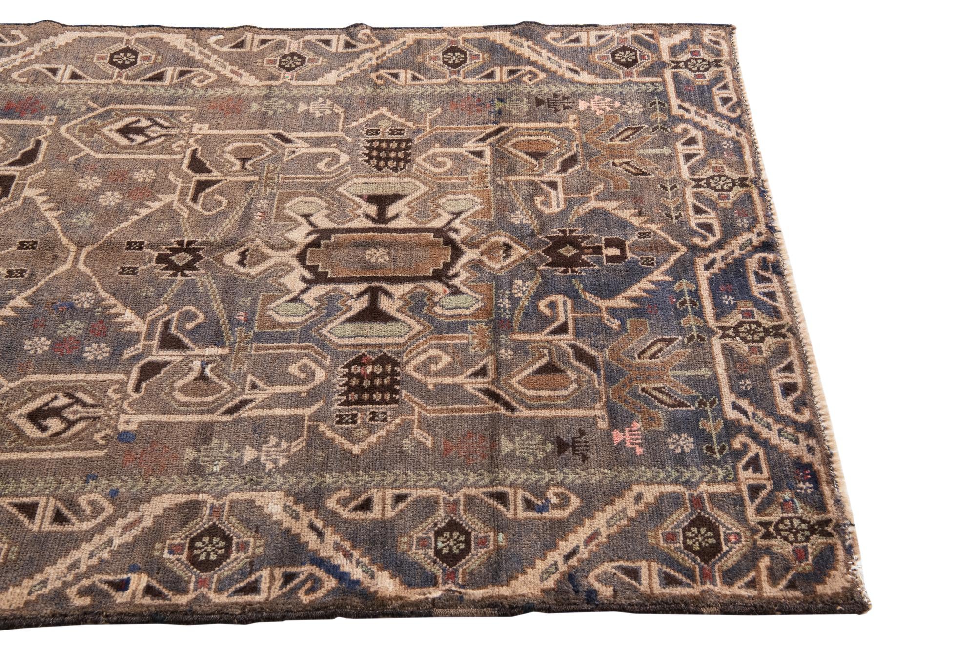 3' 9 x 6' 7 Hand Knotted Ultra Vintage Persian Wool Rug