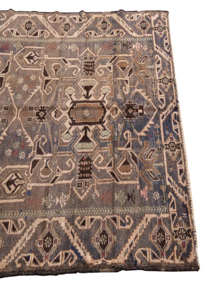 Detail image of 3' 9 x 6' 7  Hand Knotted Ultra Vintage Persian Wool Rug