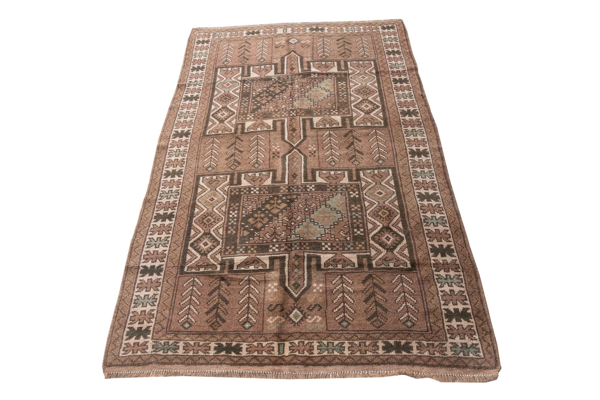 4' 1 x 6' 8 Hand Knotted Ultra Vintage Persian Wool Rug