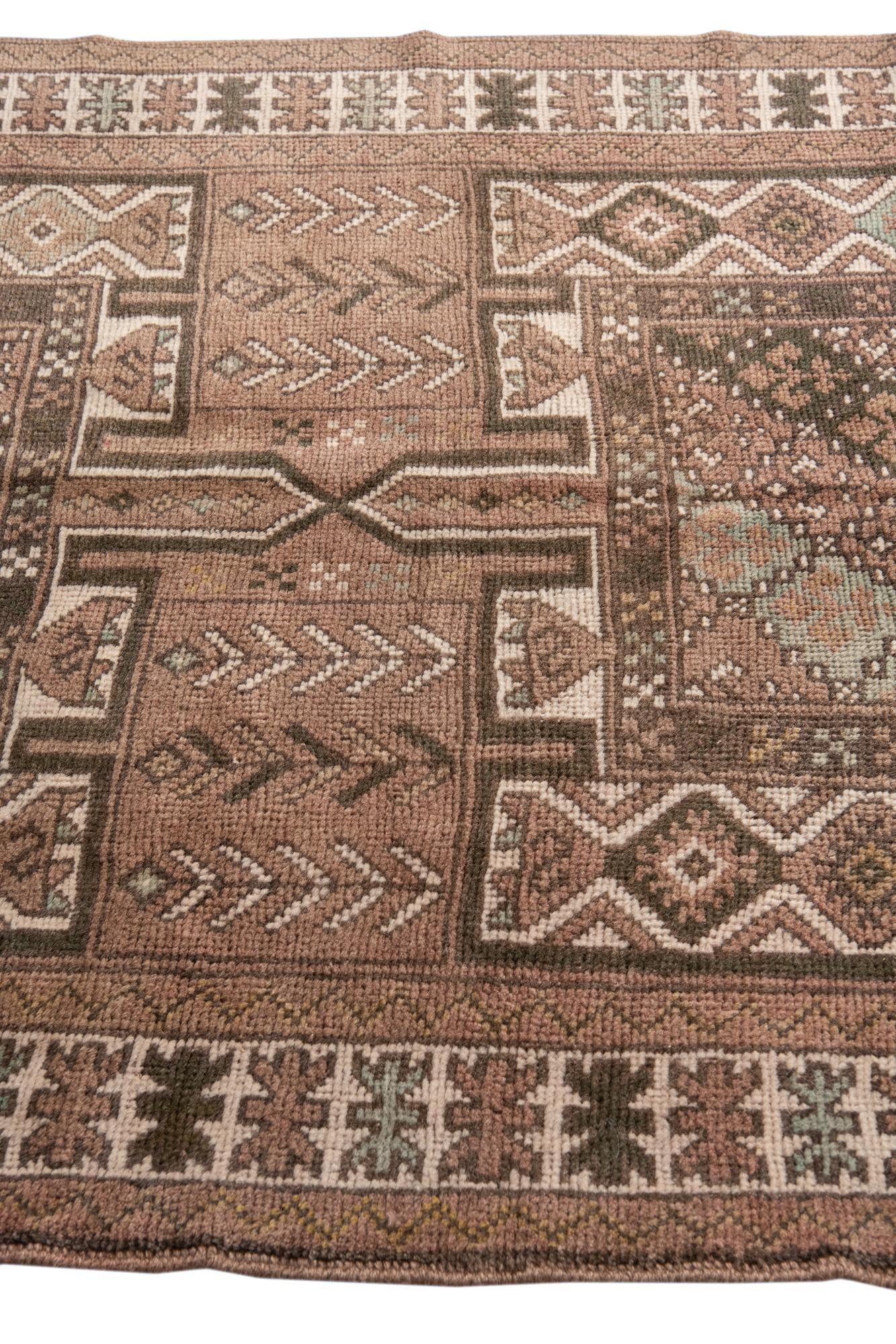 4' 1 x 6' 8 Hand Knotted Ultra Vintage Persian Wool Rug