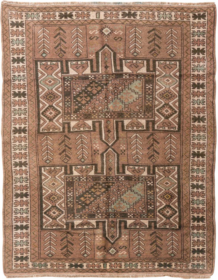 Detail image of 4' 1 x 6' 8 Hand Knotted Ultra Vintage Persian Wool Rug