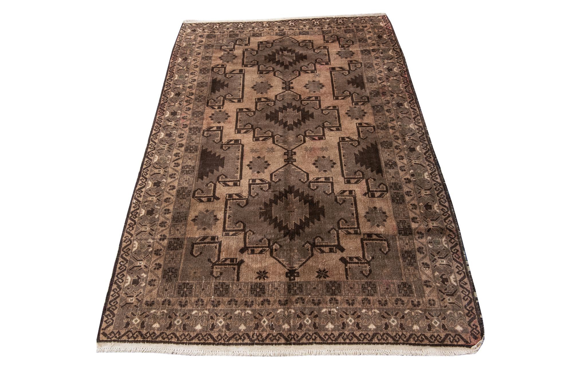4' x 6' 4 Hand Knotted Ultra Vintage Persian Wool Rug