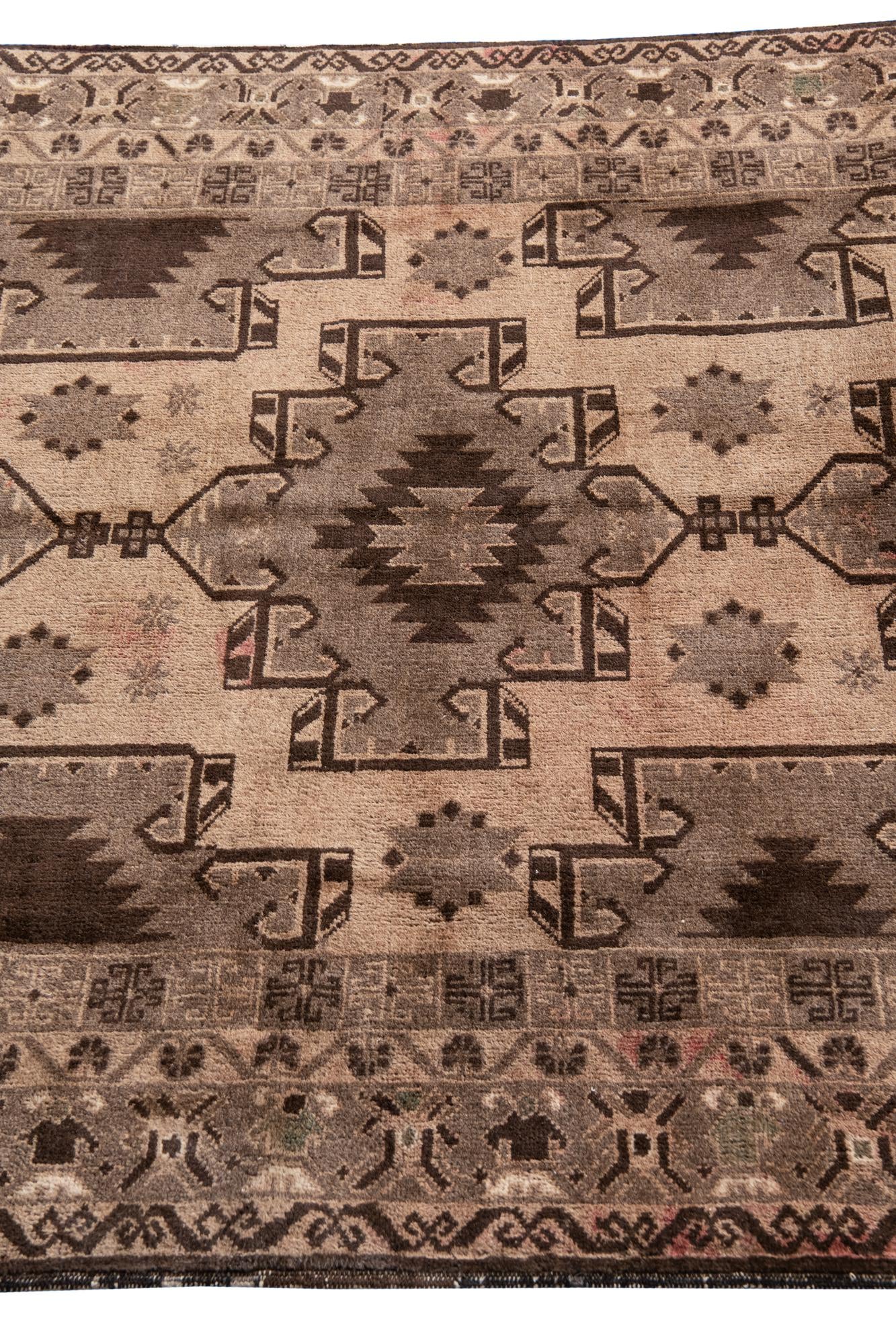 4' x 6' 4 Hand Knotted Ultra Vintage Persian Wool Rug