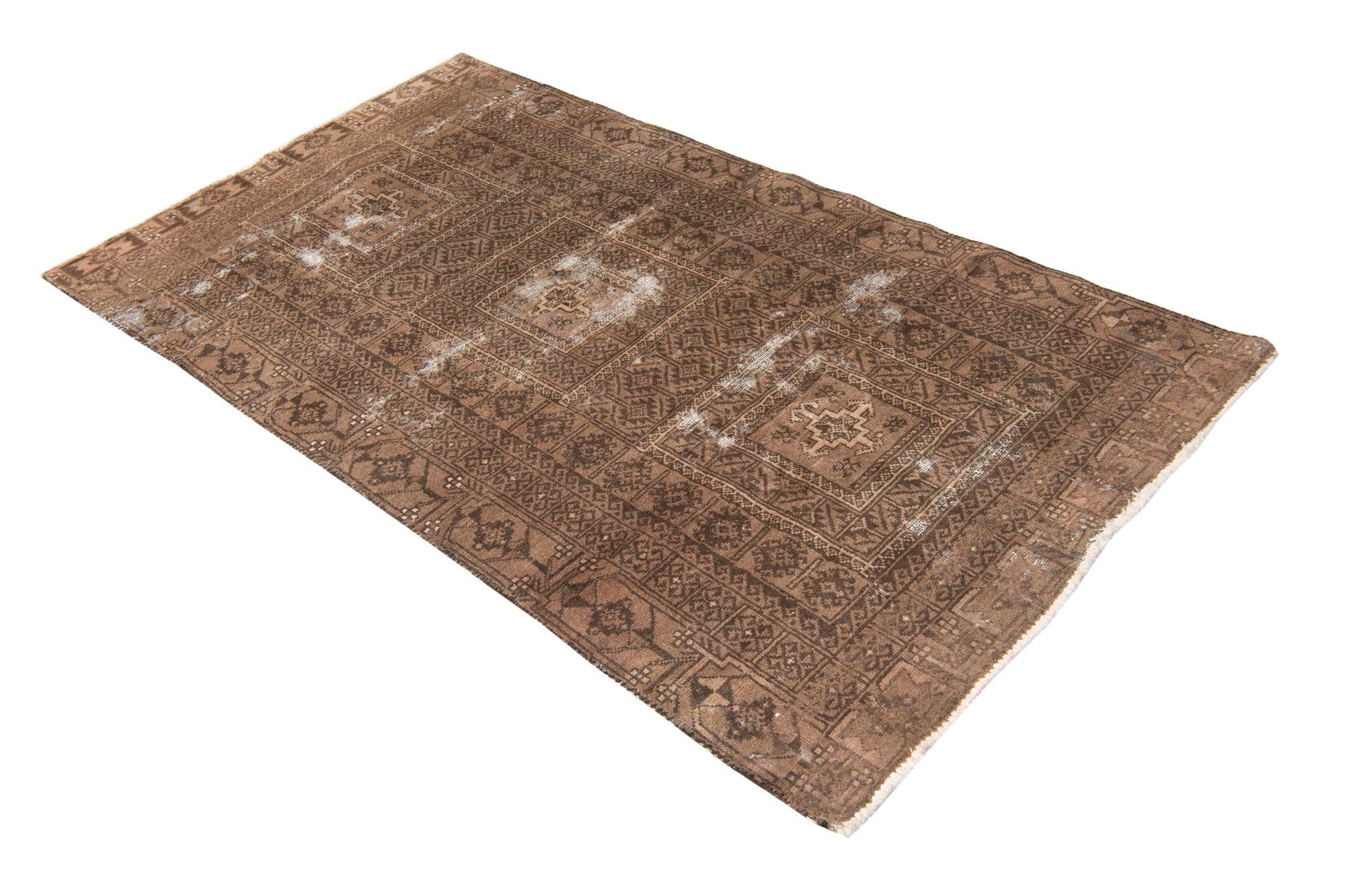 3' 5 x 6' 2 Hand Knotted Ultra Vintage Persian Wool Rug