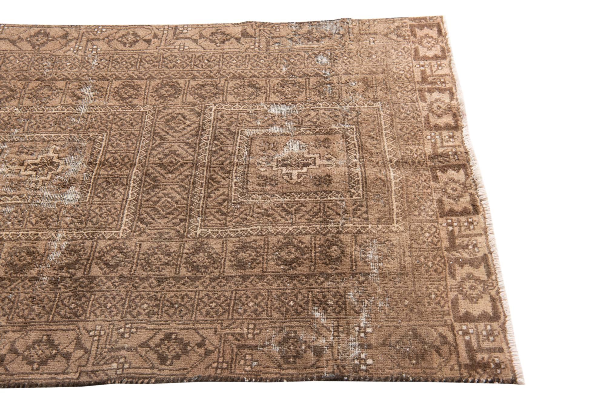 3' 5 x 6' 2 Hand Knotted Ultra Vintage Persian Wool Rug