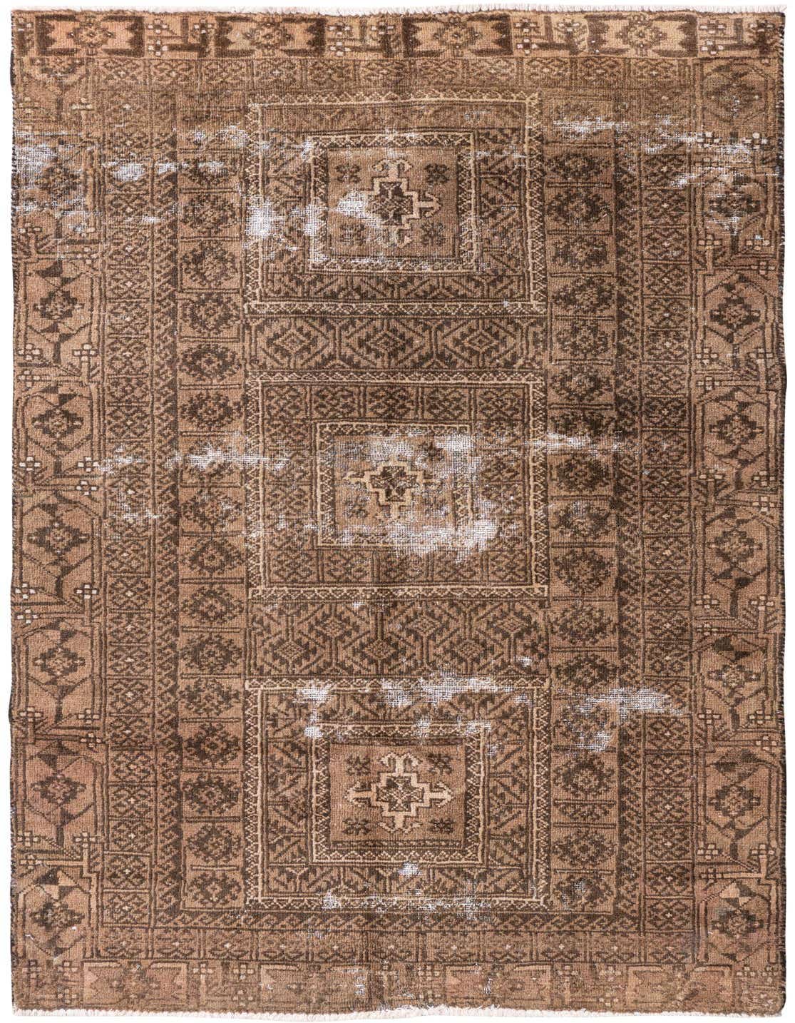 Primary image 3' 5 x 6' 2  Hand Knotted Ultra Vintage Persian Wool Rug