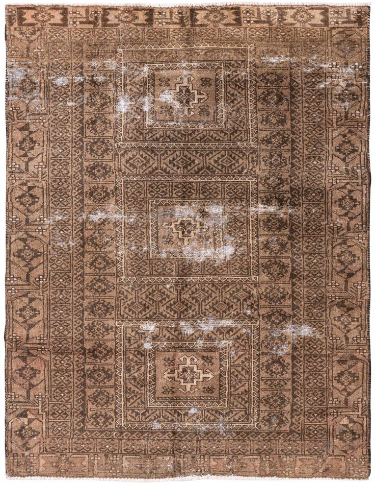 Detail image of 3' 5 x 6' 2 Hand Knotted Ultra Vintage Persian Wool Rug