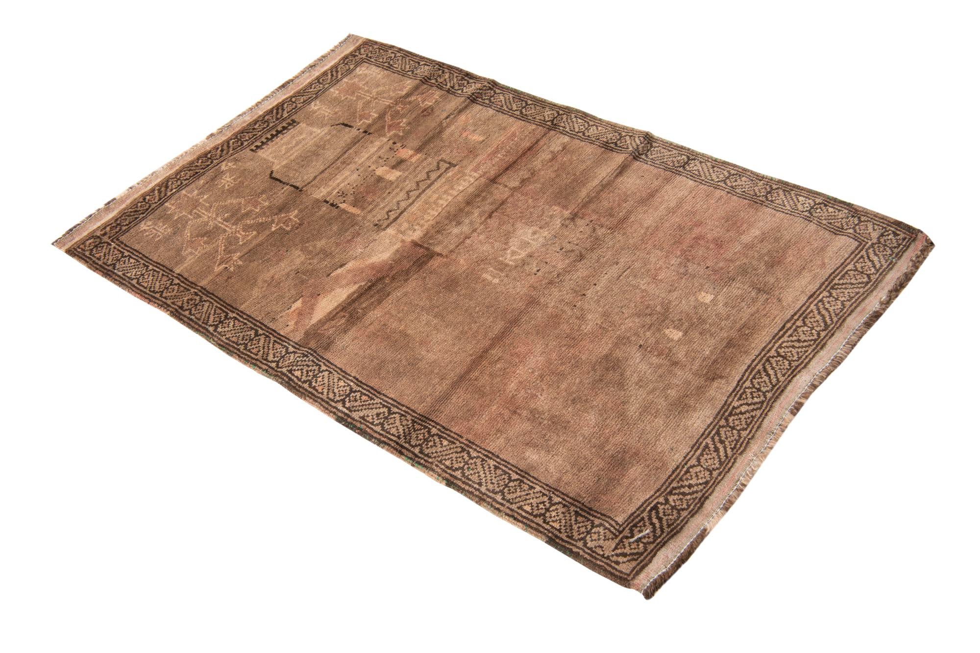 2' 9 x 4' 3 Hand Knotted Ultra Vintage Persian Wool Rug
