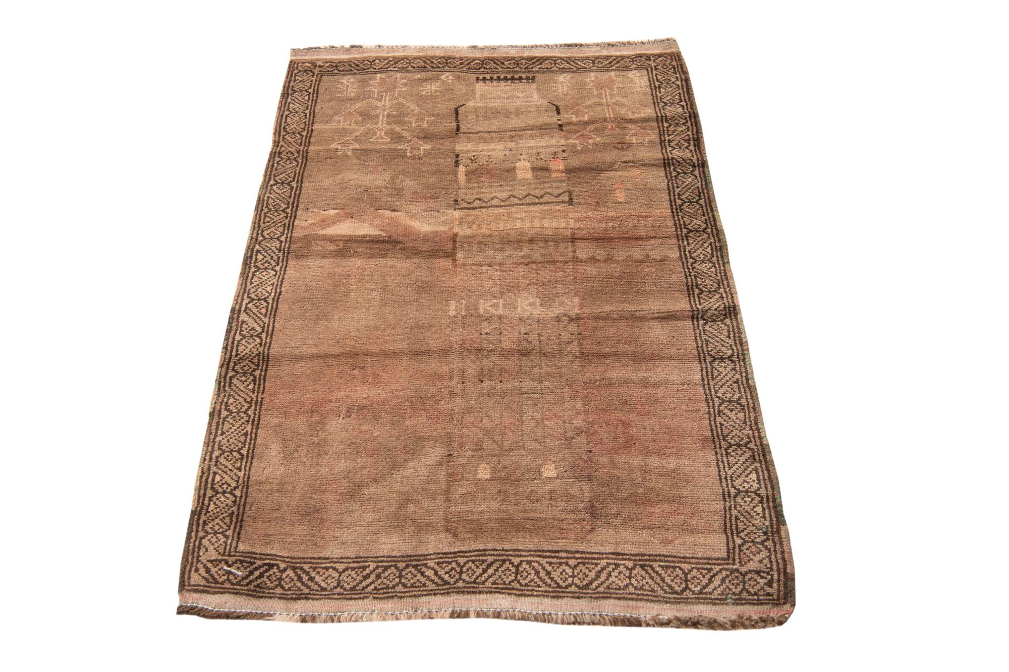 2' 9 x 4' 3 Hand Knotted Ultra Vintage Persian Wool Rug