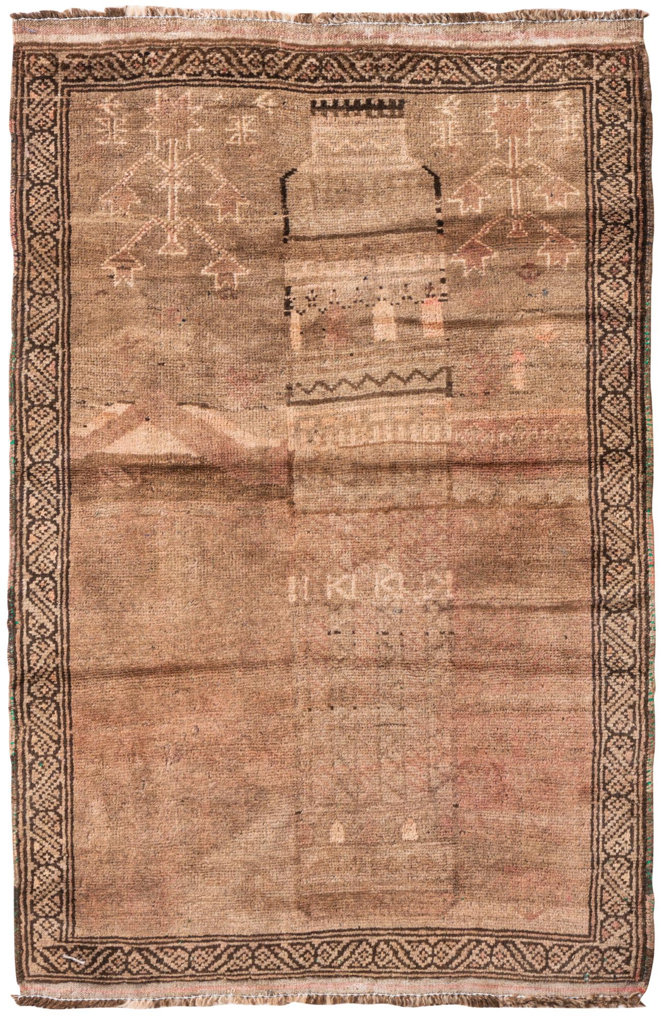 2' 9 x 4' 3 Hand Knotted Ultra Vintage Persian Wool Rug