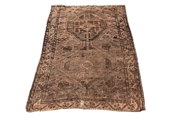 Detail image of 2' 9 x 4' 3 Hand Knotted Ultra Vintage Persian Wool Rug