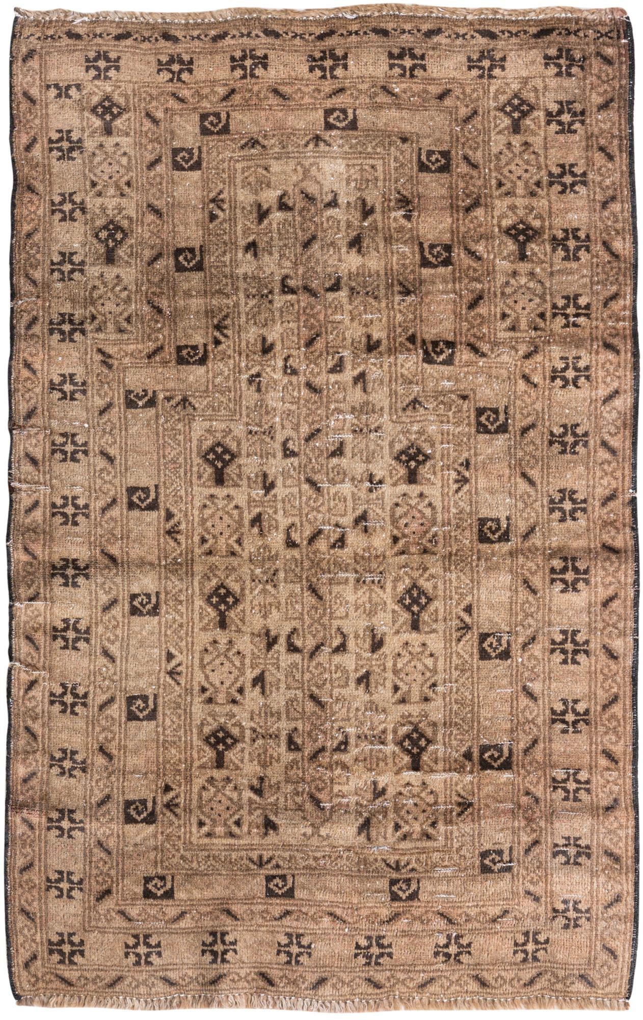 2' 10 x 4' 4 Hand Knotted Ultra Vintage Persian Wool Rug