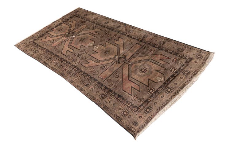 Detail image of 3' 7 x 6' 8 Hand Knotted Ultra Vintage Persian Wool Rug