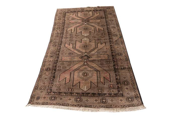 3' 7 x 6' 8 Hand Knotted Ultra Vintage Persian Wool Rug