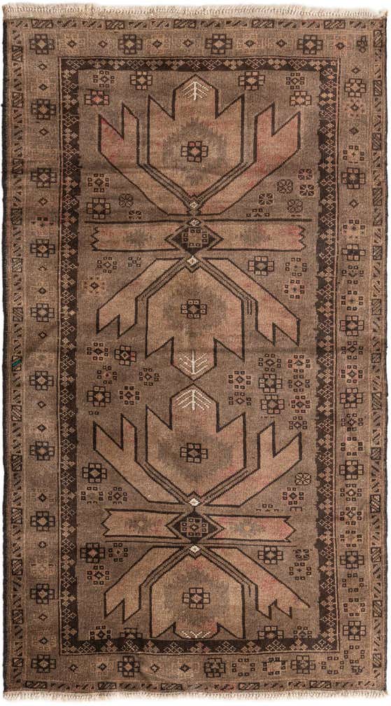 3' 7 x 6' 8 Hand Knotted Ultra Vintage Persian Wool Rug