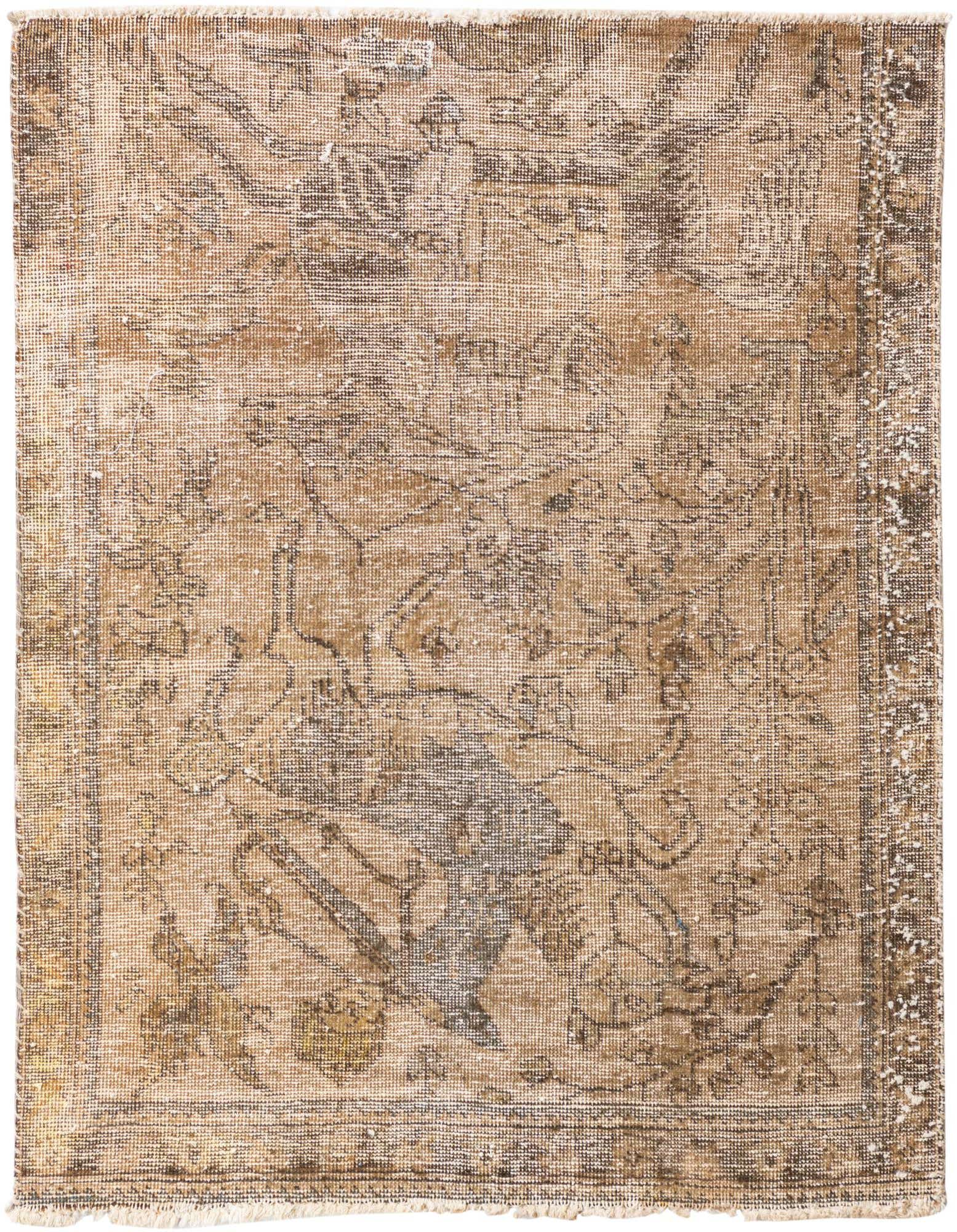 Primary image  3' 4 x 4' 2  Hand Knotted Ultra Vintage Persian Wool Rug